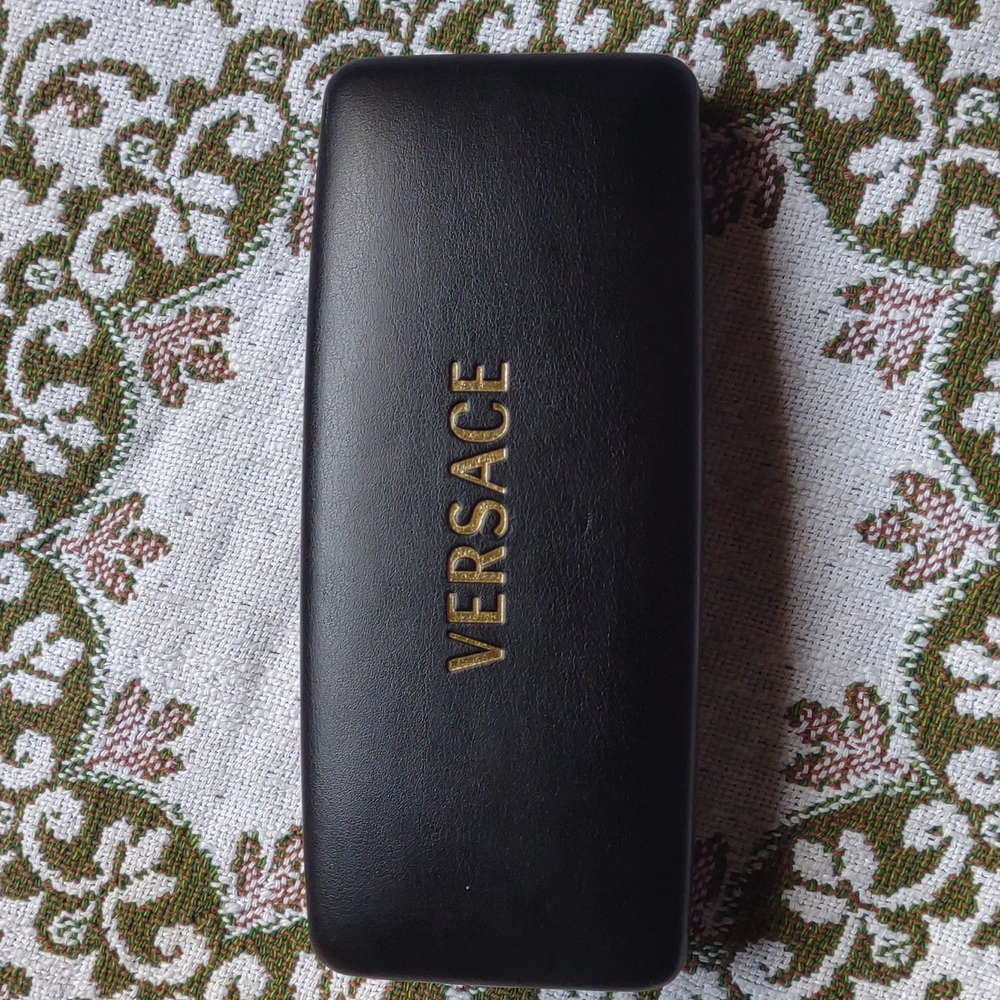 Versace Black Sunglasses Case with Cleaning Wipe